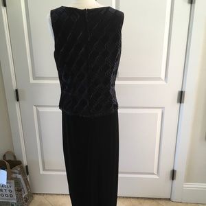 Black velvet dress, size 14